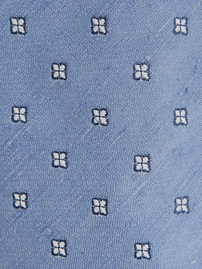 Men Reiss Ties and Pocket Squares Trevi Silk Blend Textured Floral Print Tie Sky Blue