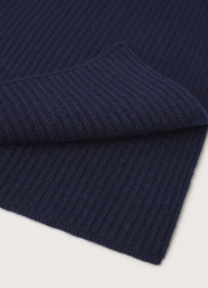 Men Scarves Faonnable Cashmere Scarf Marine Blue