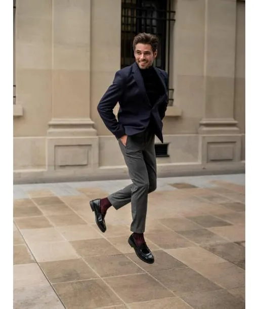 Men Shadow Men Kneehigh Socks Red Plum FALKE Knee High Socks