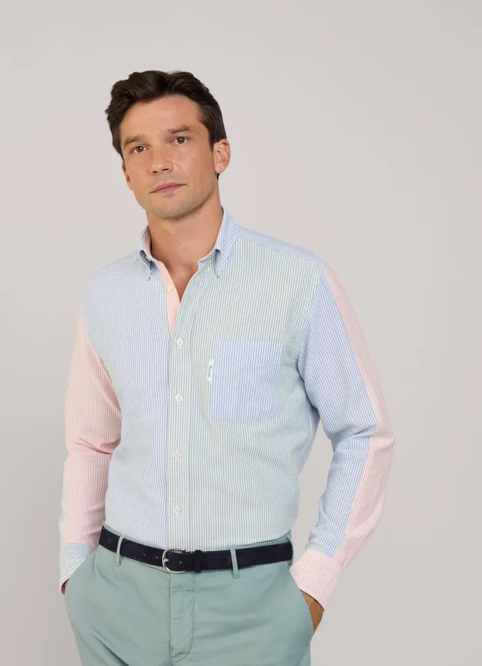 Men Shirts Faonnable Regular Fit Bengal Striped Oxford Shirt Multi