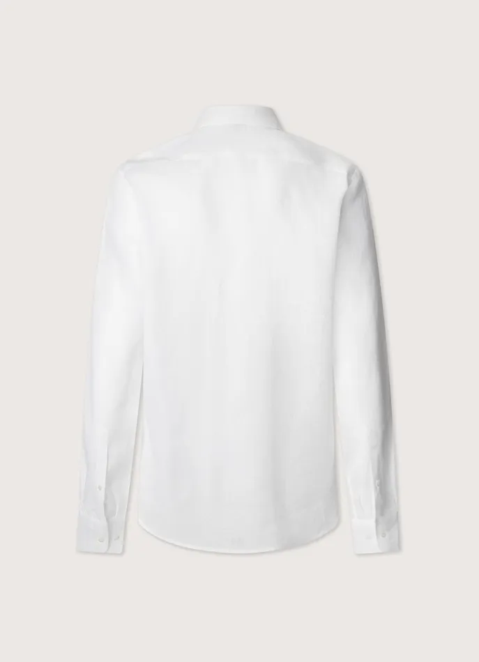 Men Shirts Faonnable Regular Fit Linen Shirt White