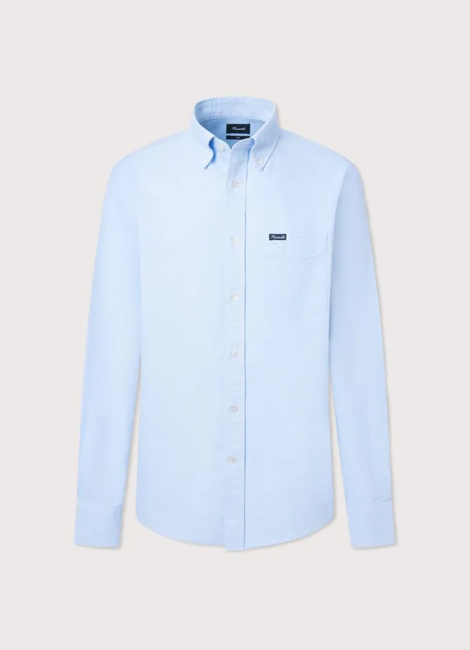Men Shirts Faonnable Regular Fit Oxford Shirt Horizon Blue