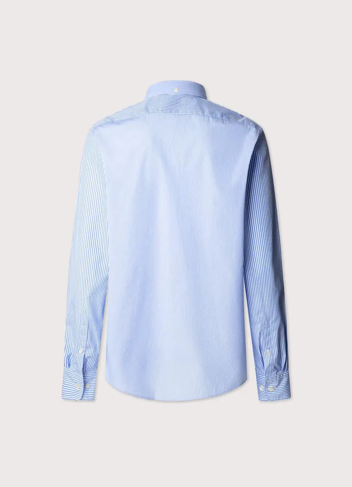 Men Shirts Faonnable Regular Fit Striped Poplin Shirt Horizon Blue