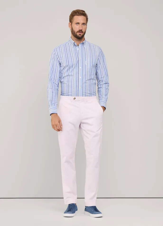 Men Shirts Faonnable Regular Fit Striped Shirt Blue