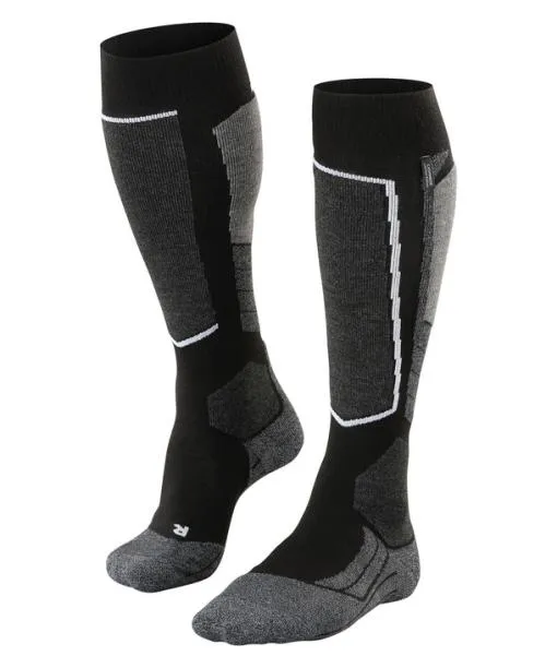 Men SK2 Intermediate Cashmere Men Skiing Kneehigh Socks Black FALKE Ski Socks