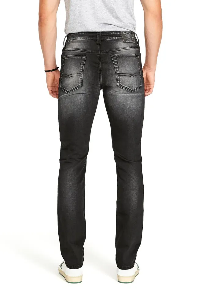 Men Slim Ash Sanded Black Jeans Black Buffalo David Bitton Slim Ash