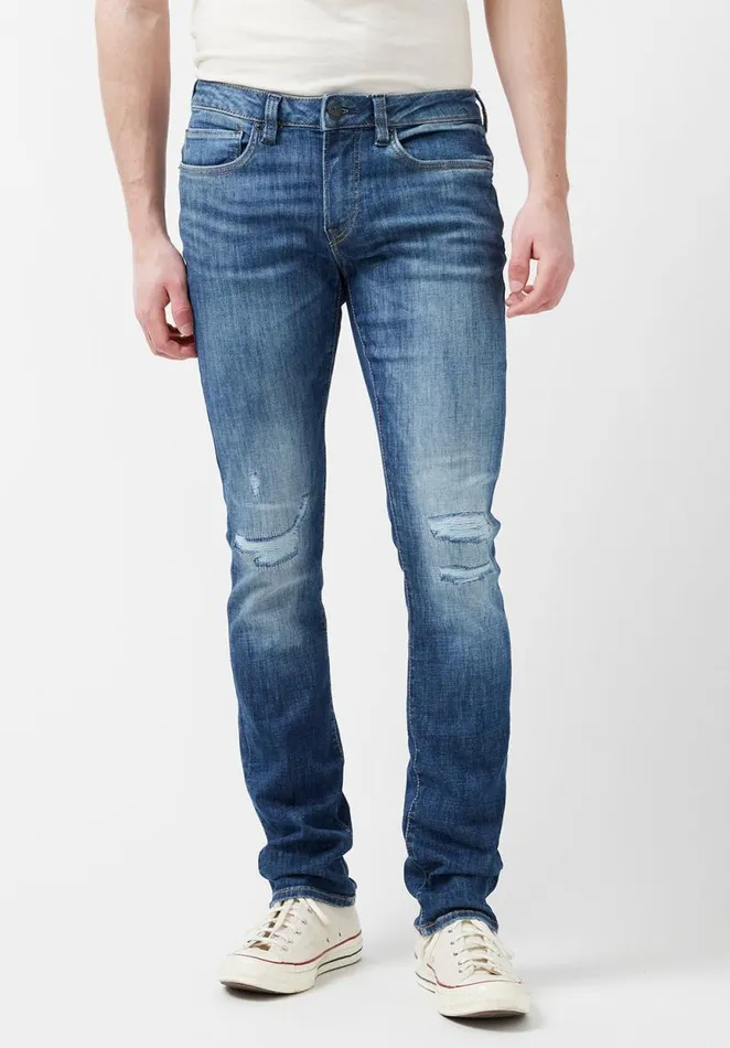 Men Slim Ash Worn Hemp Jeans Indigo Buffalo David Bitton Slim Ash