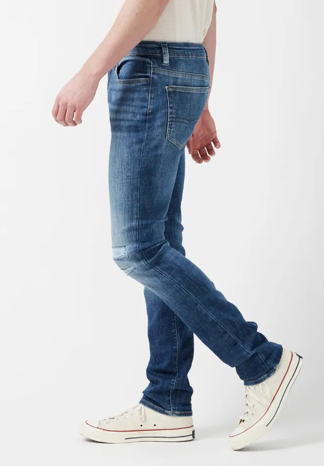 Men Slim Ash Worn Hemp Jeans Indigo Buffalo David Bitton Slim Ash