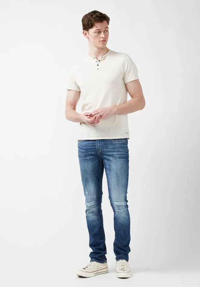 Men Slim Ash Worn Hemp Jeans Indigo Buffalo David Bitton Slim Ash