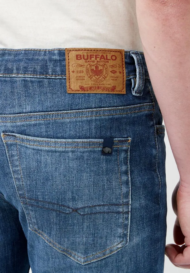 Men Slim Ash Worn Hemp Jeans Indigo Buffalo David Bitton Slim Ash
