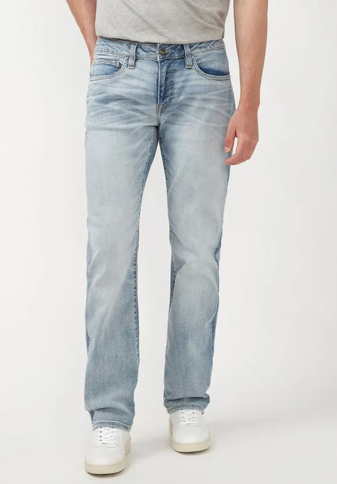 Men Straight Six Washed Blue Jeans Indigo Buffalo David Bitton Straight Six