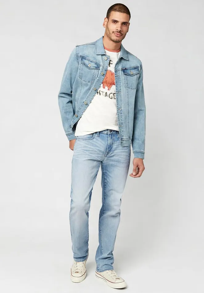 Men Straight Six Washed Blue Jeans Indigo Buffalo David Bitton Straight Six