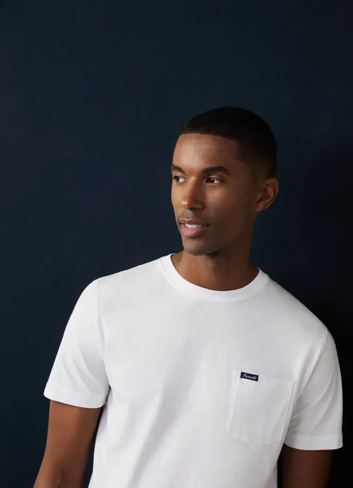 Men TShirts and Sweatshirts Faonnable Regular Fit Front Pocket TShirt White