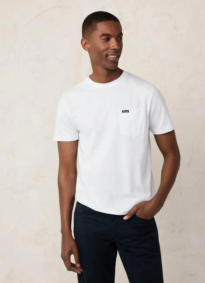 Men TShirts and Sweatshirts Faonnable Regular Fit Front Pocket TShirt White