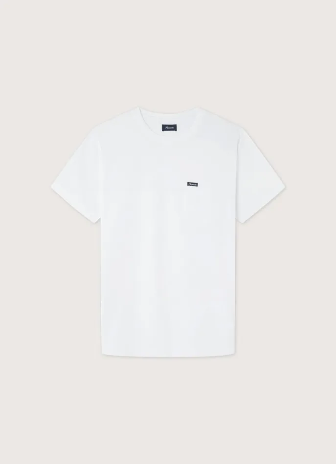 Men TShirts and Sweatshirts Faonnable Regular Fit Front Pocket TShirt White