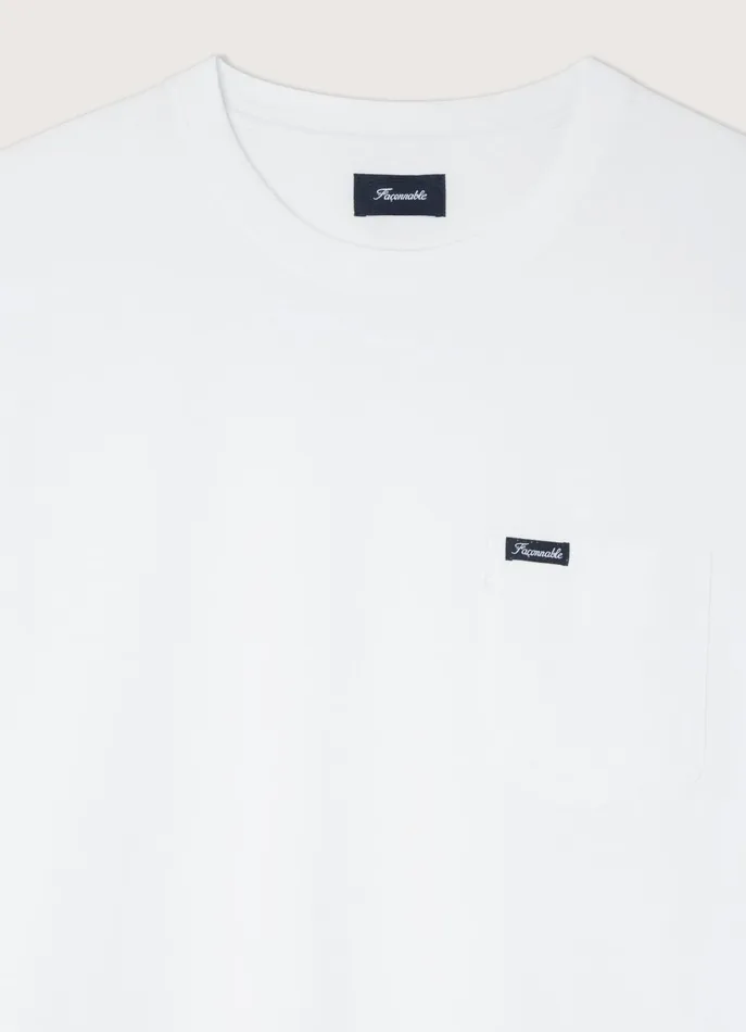 Men TShirts and Sweatshirts Faonnable Regular Fit Front Pocket TShirt White