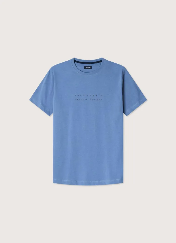 Men TShirts and Sweatshirts Faonnable Regular Fit TShirt Dark Denim Blue