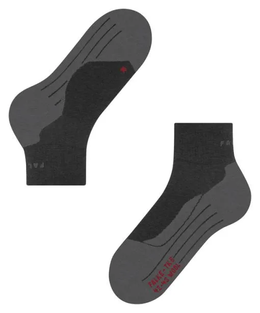 Men TK5 Wander Wool Short Men Trekking Short Sock Asphalt Mel FALKE Hiking Socks