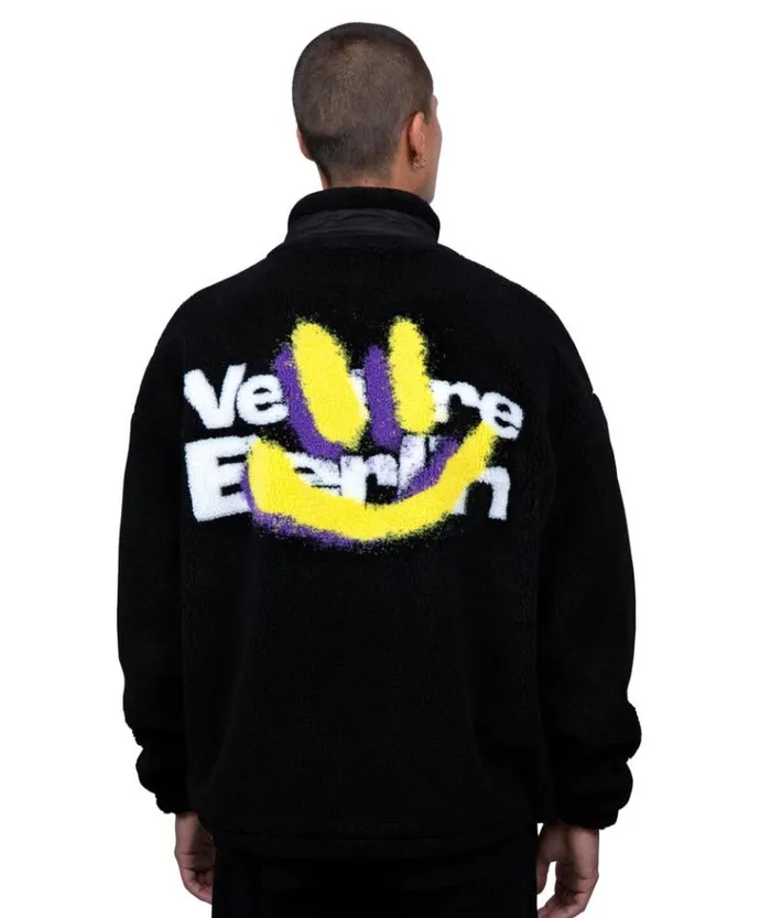 MenWomen JACKETS and FLEECE Vertere Berlin SMILE FOR ME SHERPA JACKET 8211 BLACK