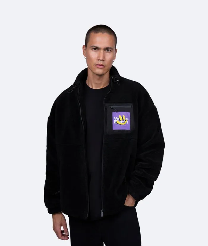 MenWomen JACKETS and FLEECE Vertere Berlin SMILE FOR ME SHERPA JACKET 8211 BLACK