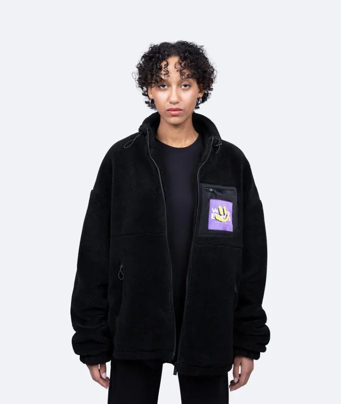 MenWomen JACKETS and FLEECE Vertere Berlin SMILE FOR ME SHERPA JACKET 8211 BLACK