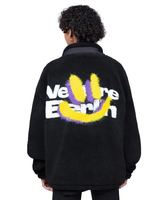 MenWomen JACKETS and FLEECE Vertere Berlin SMILE FOR ME SHERPA JACKET 8211 BLACK