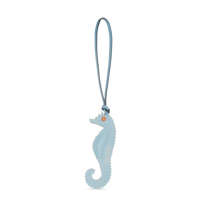 MenWomen Orange SeaHorse Charm Santoni Small Leather Goods