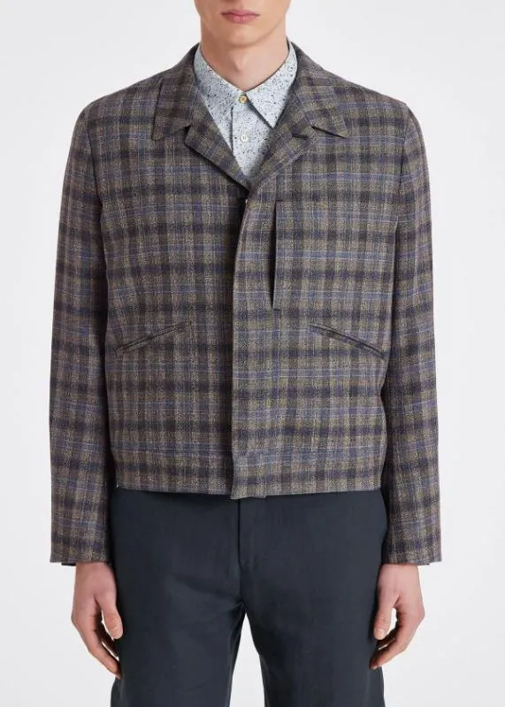 Mens 039Blurred Check039 Blouson Jacket Paul Smith Coats and Jackets Mens 039Blurred Check039 Blouson Jacket Paul Smith Coats and Jackets