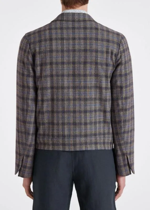 Mens 039Blurred Check039 Blouson Jacket Paul Smith Coats and Jackets Mens 039Blurred Check039 Blouson Jacket Paul Smith Coats and Jackets