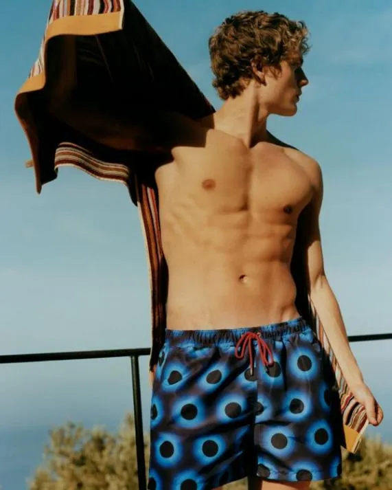 Mens 039Glow Polka039 Long Swim Shorts Paul Smith Swimwear Mens 039Glow Polka039 Long Swim Shorts Paul Smith Swimwear