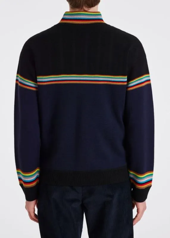 Mens 039Signature Stripe039 Merino Zip Cardigan Paul Smith Sweaters Mens 039Signature Stripe039 Merino Zip Cardigan Paul Smith Sweaters