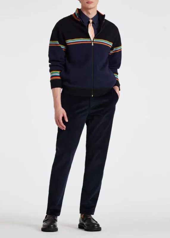 Mens 039Signature Stripe039 Merino Zip Cardigan Paul Smith Sweaters Mens 039Signature Stripe039 Merino Zip Cardigan Paul Smith Sweaters