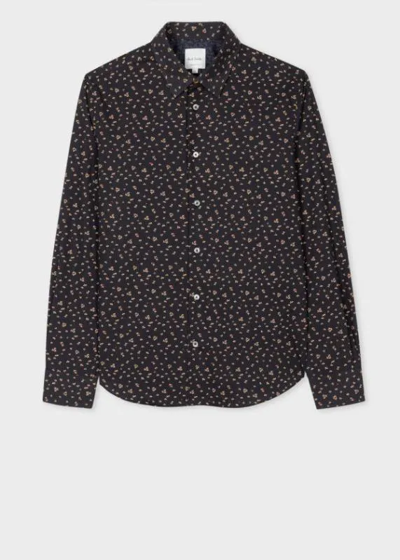 Mens Black Floral Shirt Paul Smith Shirts
