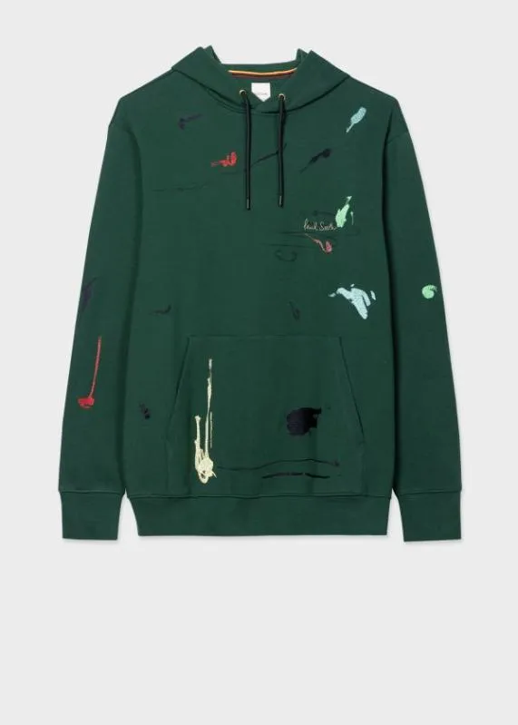 Mens Cotton 039Ink Marks039 Hoodie Paul Smith Sweatshirts and Hoodies