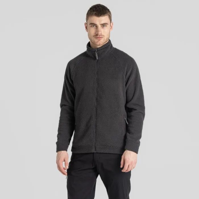 Mens Full Zip Fleece Craghoppers Karlton Full Zip Fleece Black Pepper