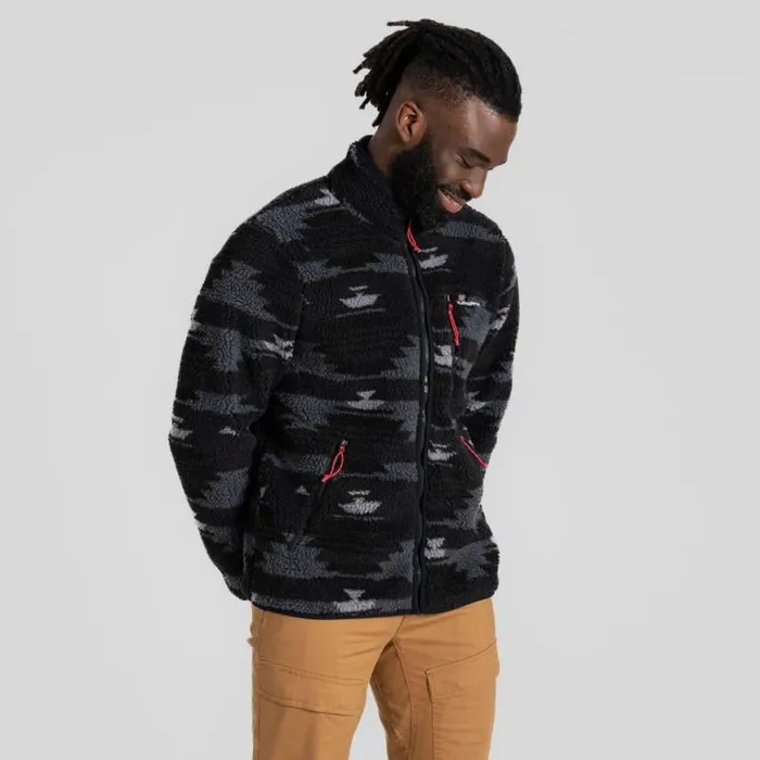 Mens Full Zip Fleece Craghoppers Nibo Insulating Jacket Dark Iron Print