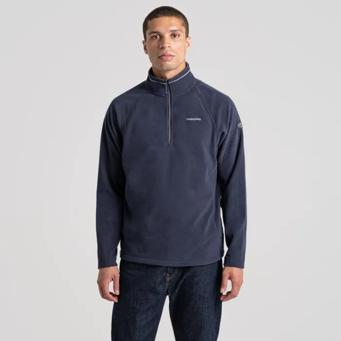 Mens Half Zip Fleece Craghoppers Corey VI Half Zip Fleece Dark Navy Blue Navy Marl