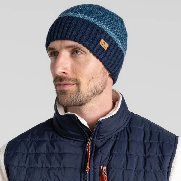 Mens Hats Craghoppers Forster Beanie Blue Navy
