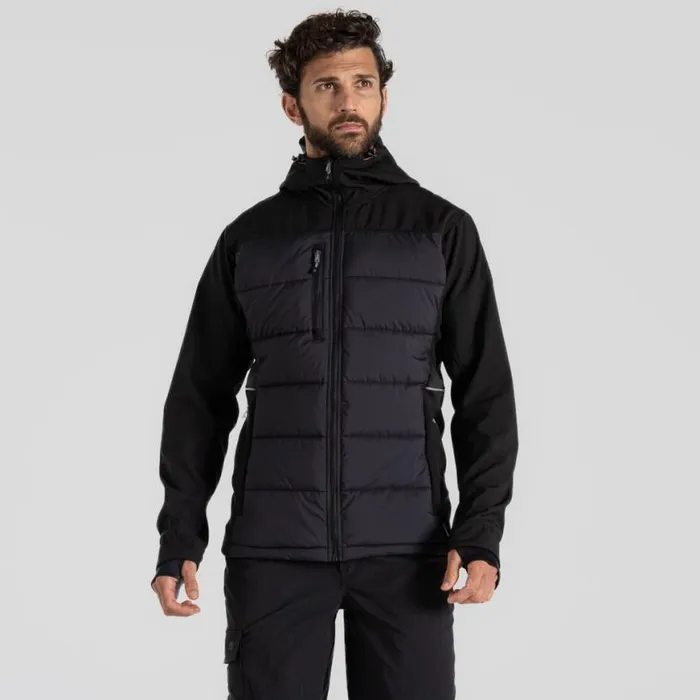 Mens Insulated Jackets Craghoppers Castleford Hybrid Workwear Jacket Black