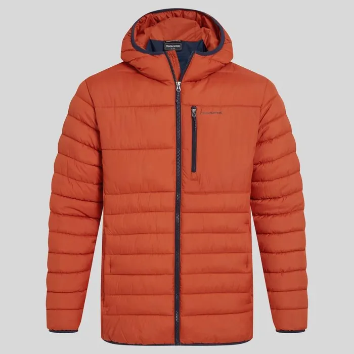 Mens Insulated Jackets Craghoppers Compresslite VIII Hooded Jacket Carnelian Orange Mens Insulated Jackets Craghoppers Compresslite VIII Hooded Jacket Carnelian Orange