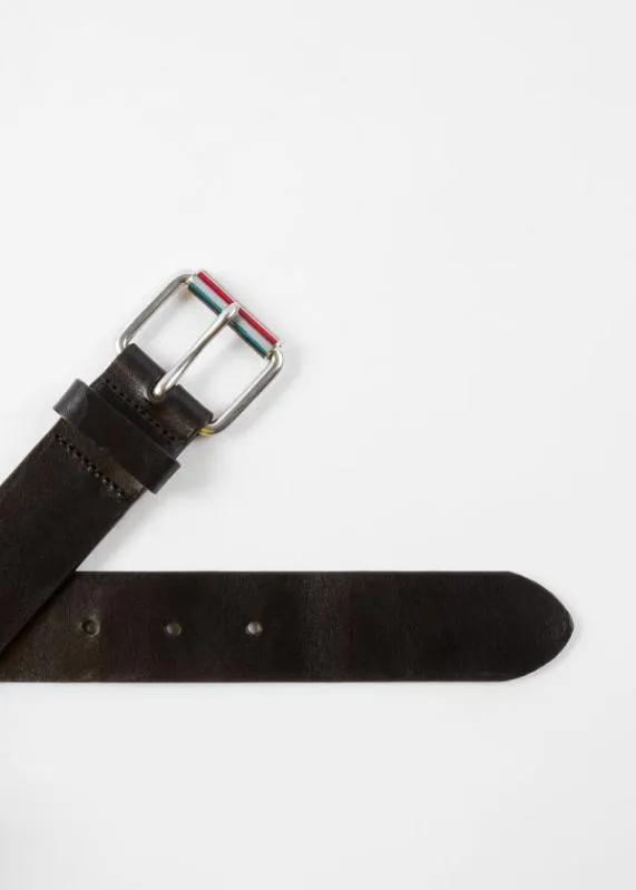 Mens Leather Belt With 039Signature Stripe039 Roller Paul Smith Belts Mens Leather Belt With 039Signature Stripe039 Roller Paul Smith Belts
