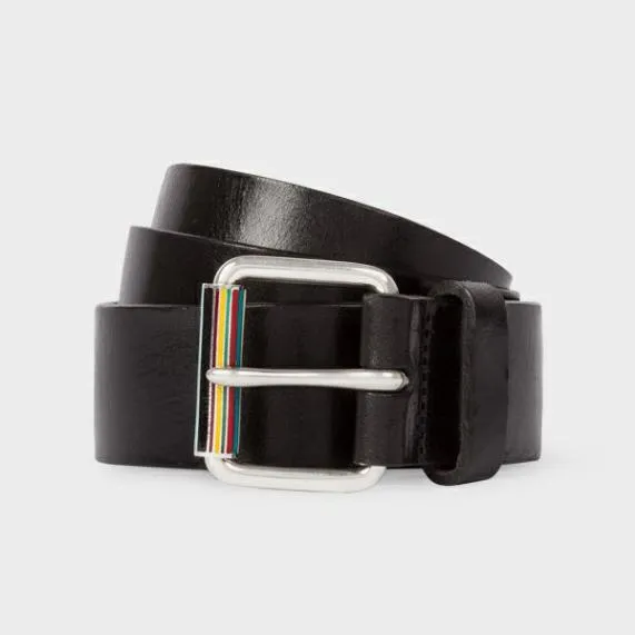 Mens Leather Belt With 039Signature Stripe039 Roller Paul Smith Belts Mens Leather Belt With 039Signature Stripe039 Roller Paul Smith Belts