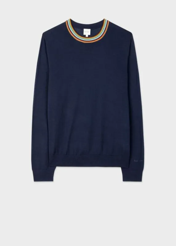 Mens Merino 039Signature Stripe039 Collar Sweater Paul Smith Sweaters