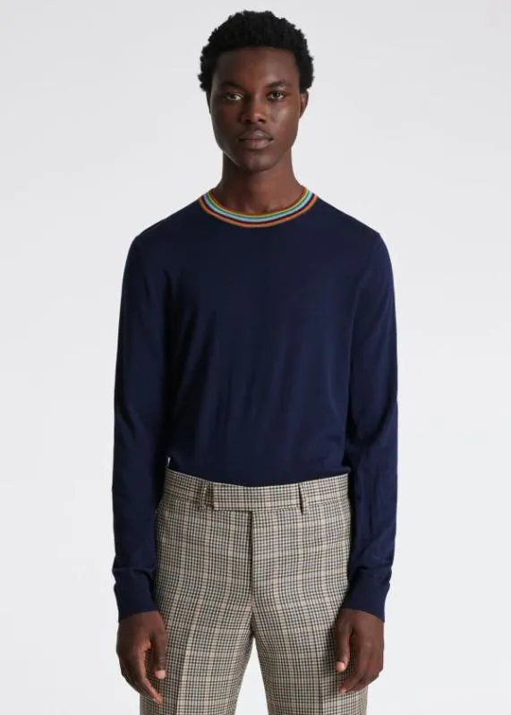 Mens Merino 039Signature Stripe039 Collar Sweater Paul Smith Sweaters Mens Merino 039Signature Stripe039 Collar Sweater Paul Smith Sweaters
