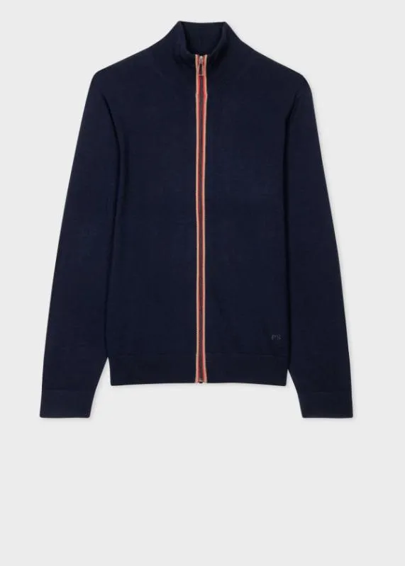 Mens MerinoBlend Stripe Zip Cardigan Paul Smith Sweaters