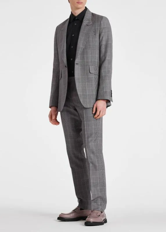 Mens Overdyed Check WoolMohair Straight Leg Pants Paul Smith Pants