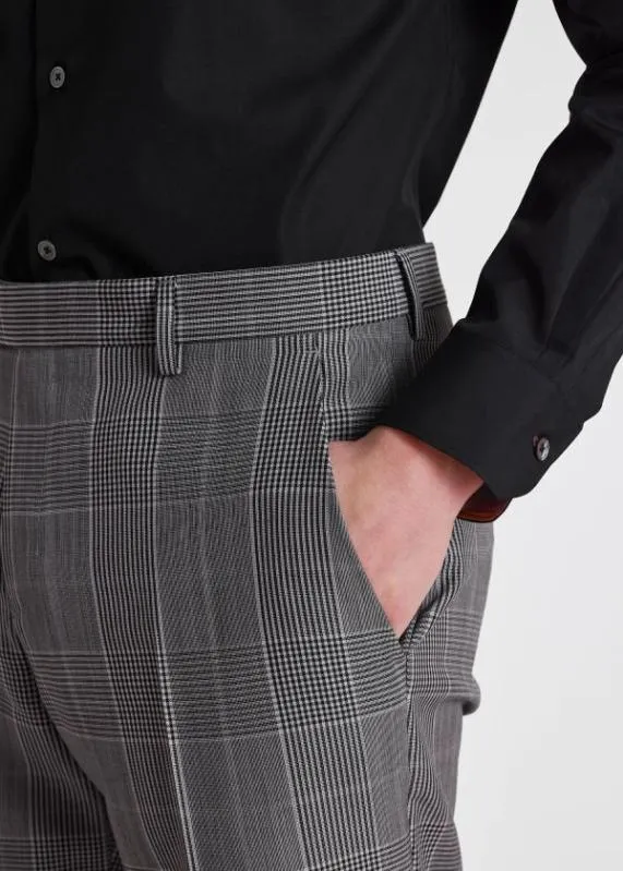 Mens Overdyed Check WoolMohair Straight Leg Pants Paul Smith Pants
