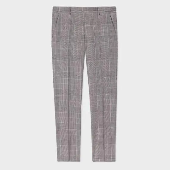 Mens Overdyed Check WoolMohair Straight Leg Pants Paul Smith Pants