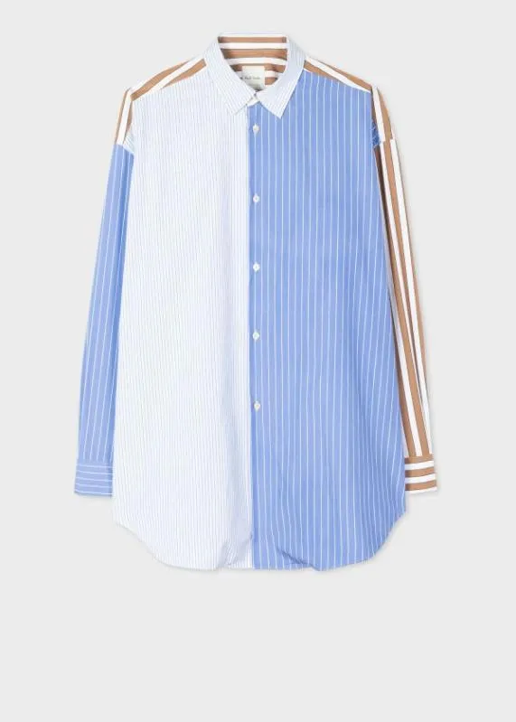 Mens Oversized MixUp Stripe Cotton Shirt Paul Smith Shirts