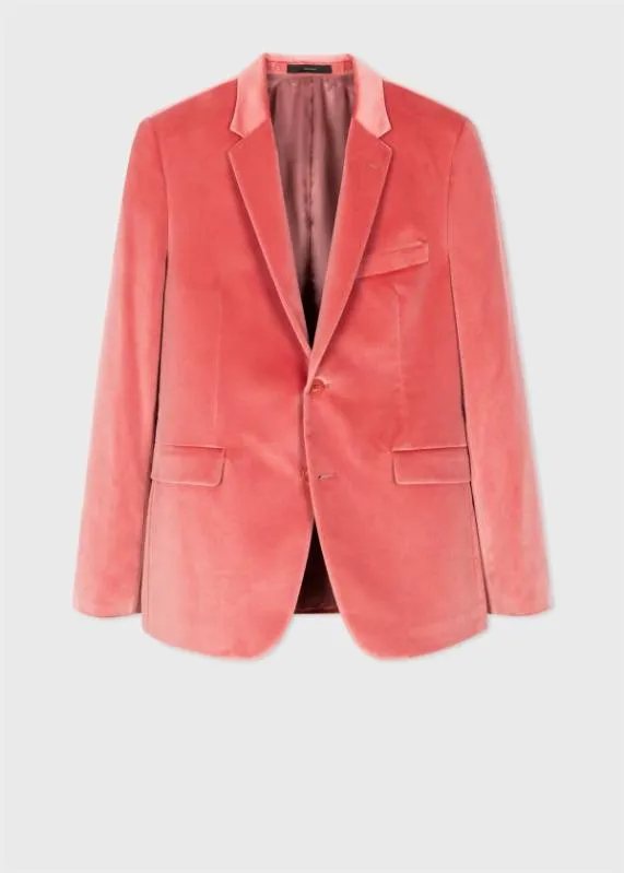 Mens Pink Velvet TwoButton Blazer Paul Smith Blazers